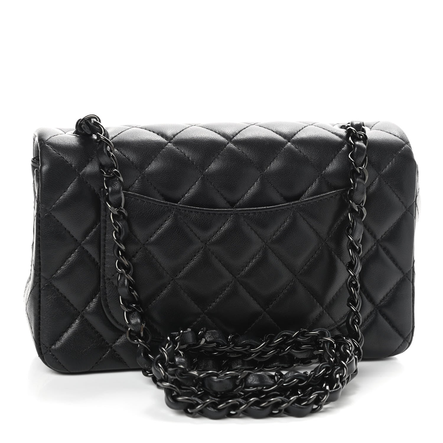 Chanel Lambskin Quilted Mini Rectangular Flap So Black 3 of 9