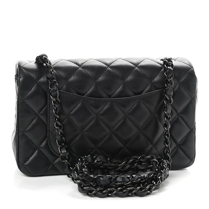 Chanel Lambskin Quilted Mini Rectangular Flap So Black 3 of 9