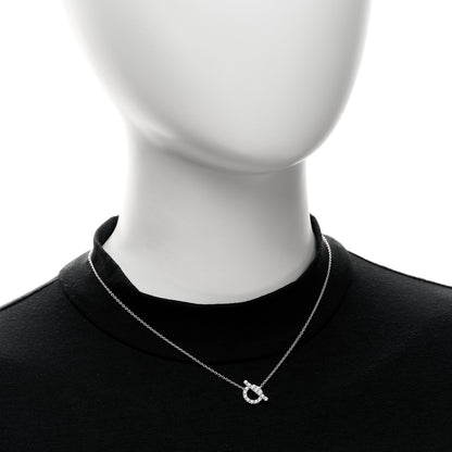 Hermes 18K White Gold Diamond Finesse Pendant Necklace 2 of 6