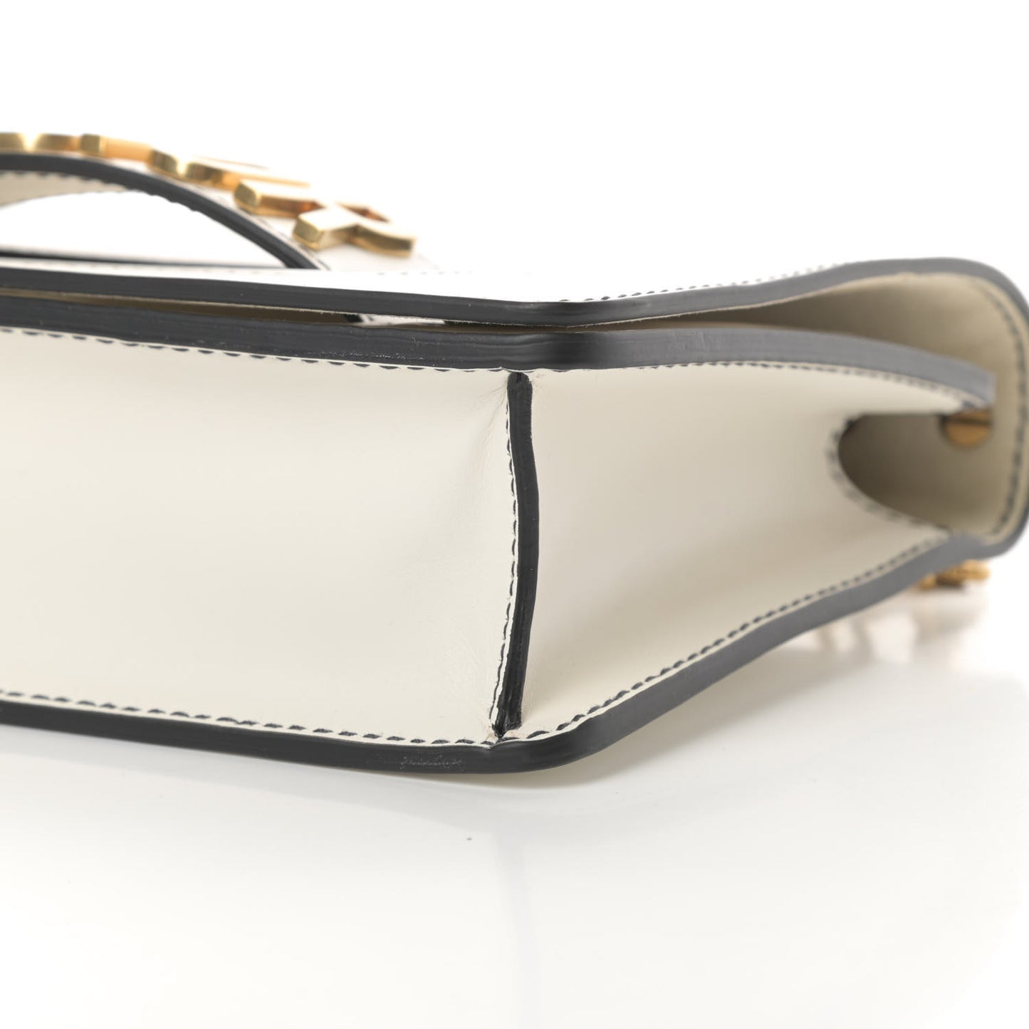 Calfskin J'Adior Chain Flap Bag Off White