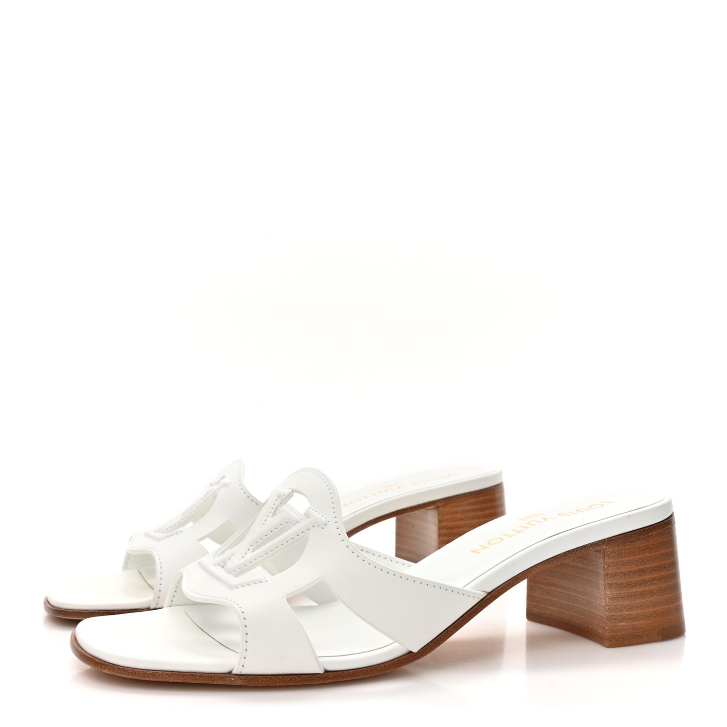 Calfskin LV Isola Mules 38 White