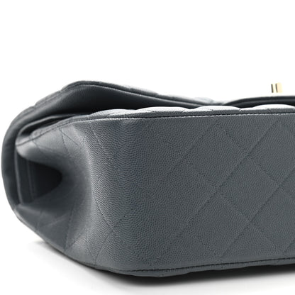 Chanel Caviar Quilted Jumbo Double Flap Grey 9 of 11