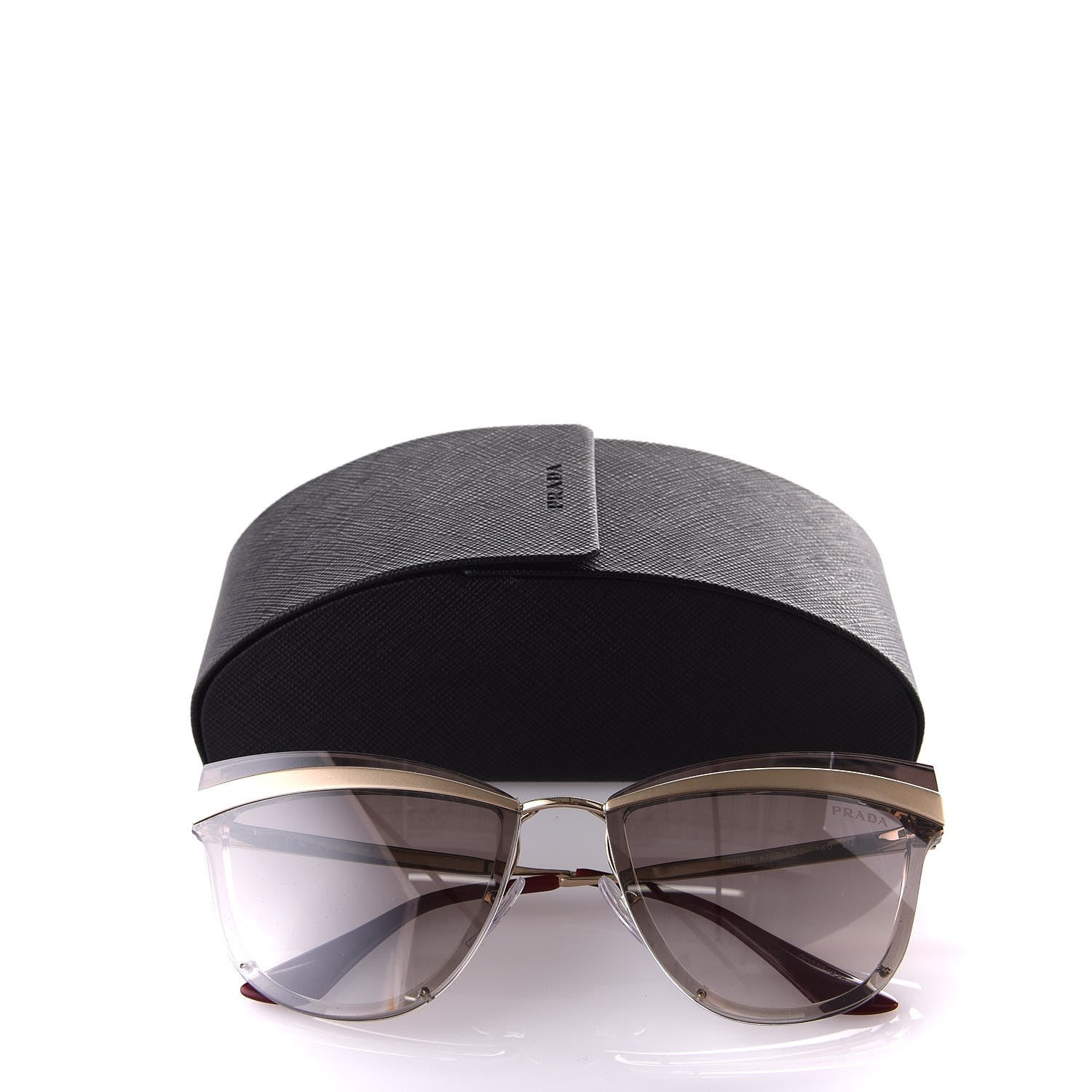 Prada Cinema Evolution 65mm Sunglasses SPR 12U Beige Gradient Mirror 8 of 8
