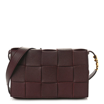 Bottega Veneta Grained Calfskin Maxi Intrecciato Cassette Crossbody Bag Bordeaux 1 of 9