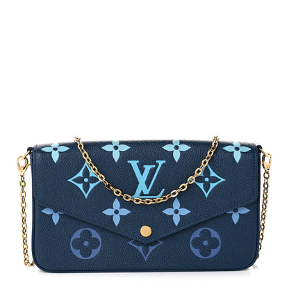 Louis Vuitton Empreinte Monogram Giant Felicie Pochette Chain Wallet Gradient Blue 1 of 11