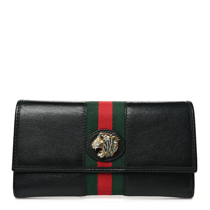 Gucci Calfskin Web Rajah Continental Wallet Black 1 of 9