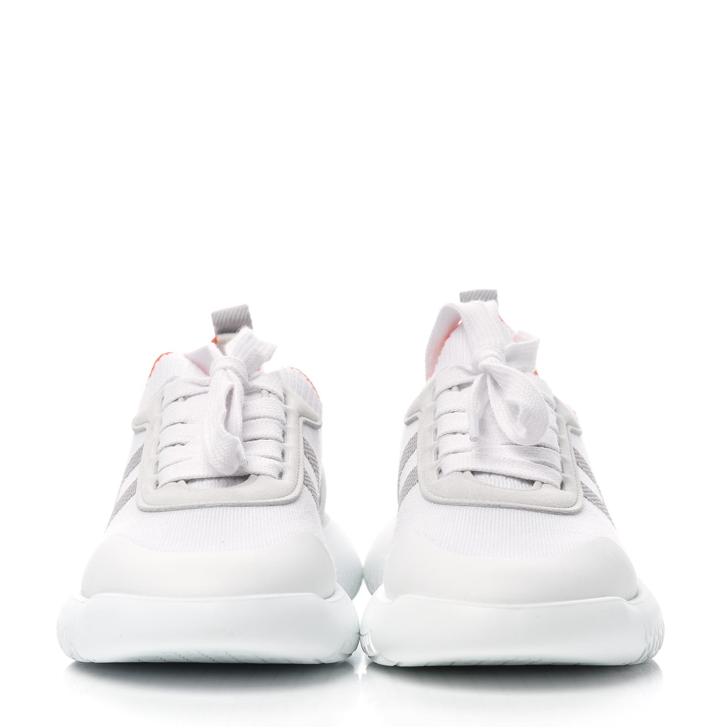 Knit Suede Goatskin Womens Crew Sneakers 36 White Gris