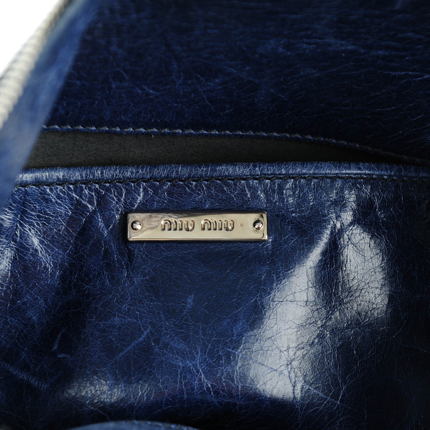 Miu Miu Vitello Lux Mini Bow Bag Bleuette 6 of 7