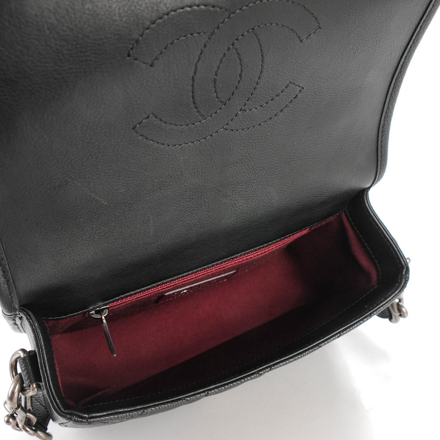 Caviar Iridescent Calfskin Quilted Small Daily Carry Messenger Black