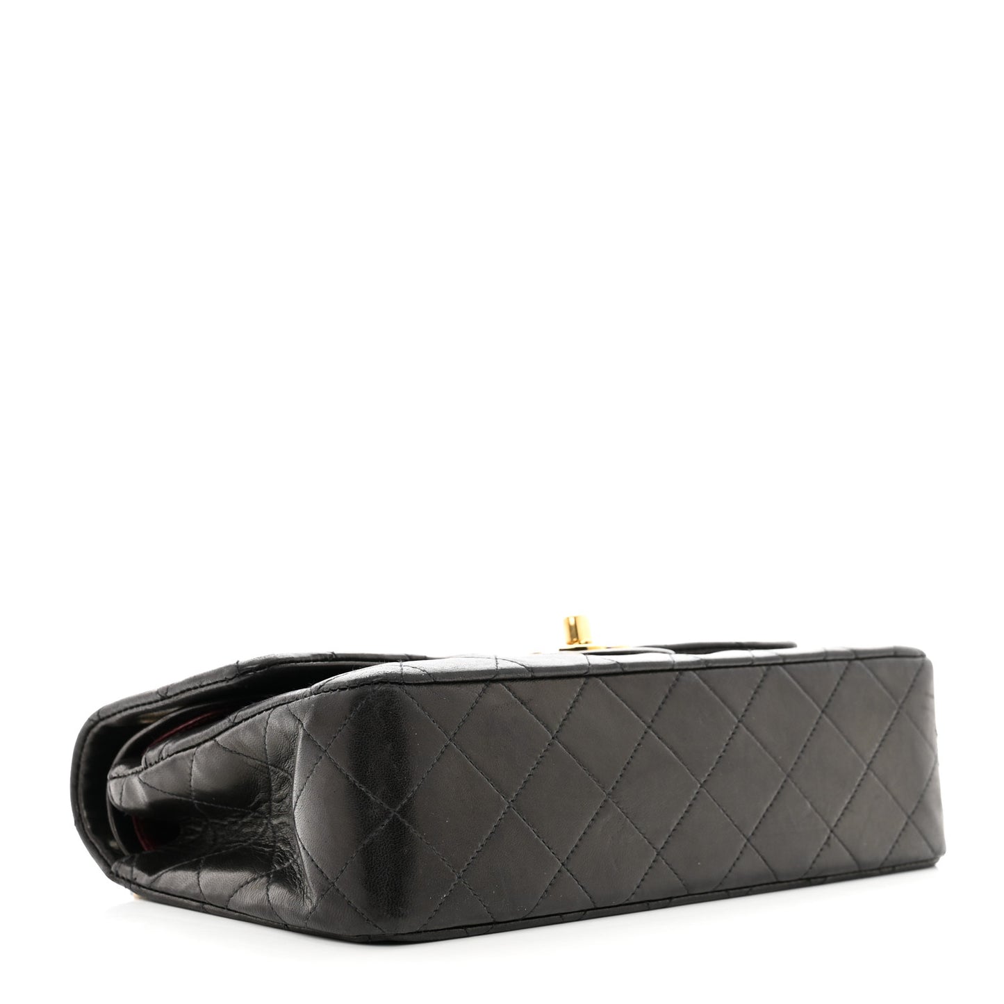 Lambskin Quilted Small Double Flap Black