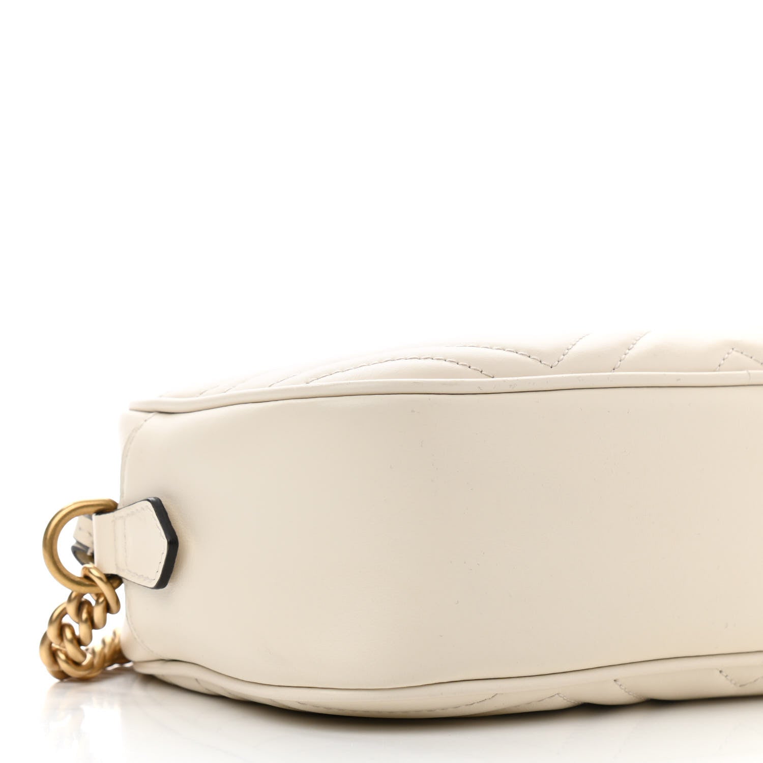 Gucci Calfskin Matelasse Small GG Marmont Chain Shoulder Bag White 9 of 10