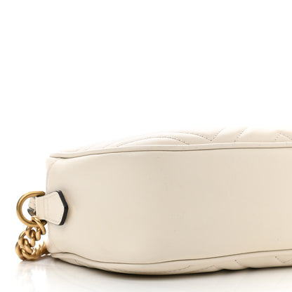 Gucci Calfskin Matelasse Small GG Marmont Chain Shoulder Bag White 9 of 10