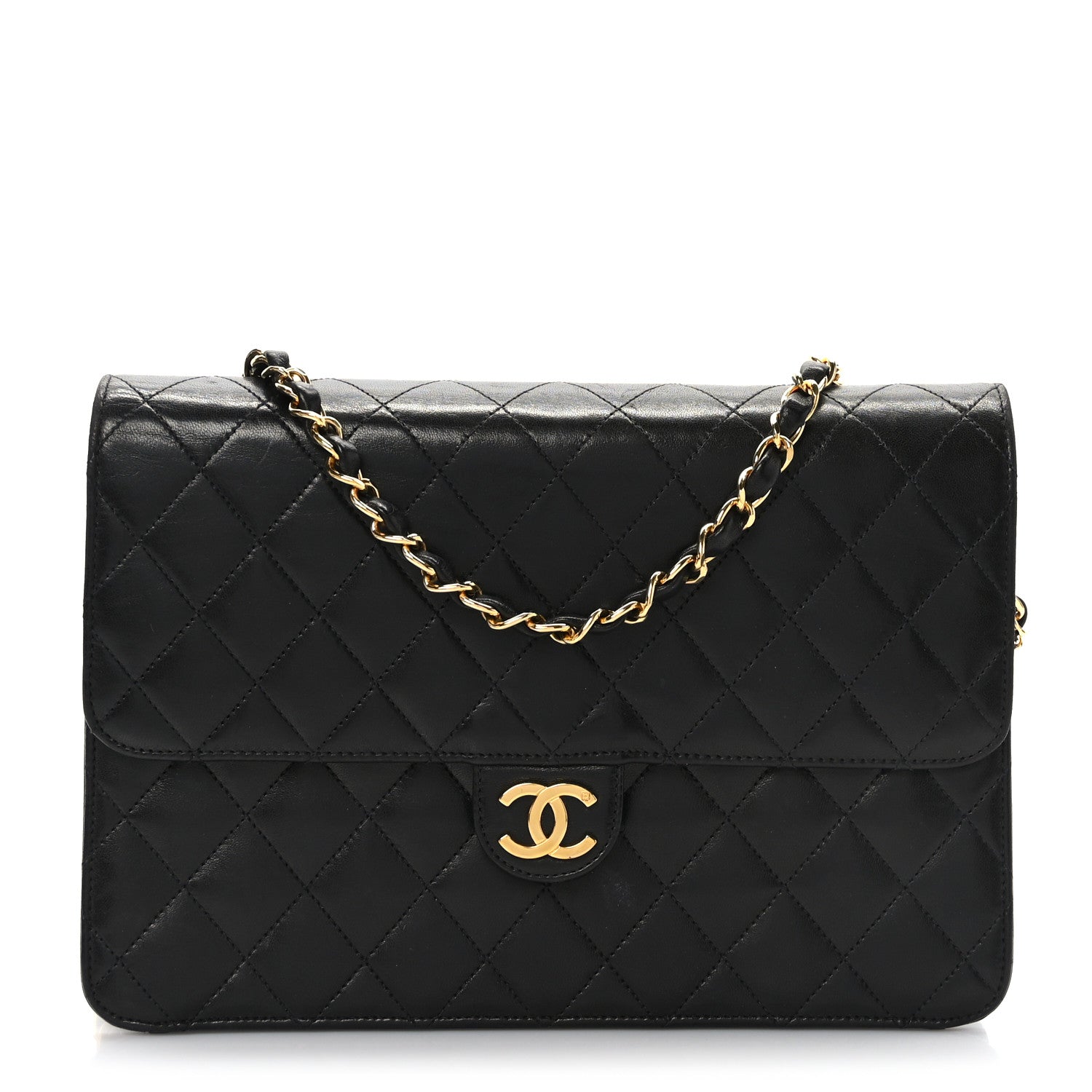 Chanel Lambskin Quilted Medium Single Flap Black 1 of 9
