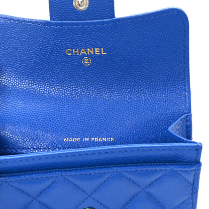 Chanel Caviar Quilted Flap Card Holder Wallet Blue 6 of 7