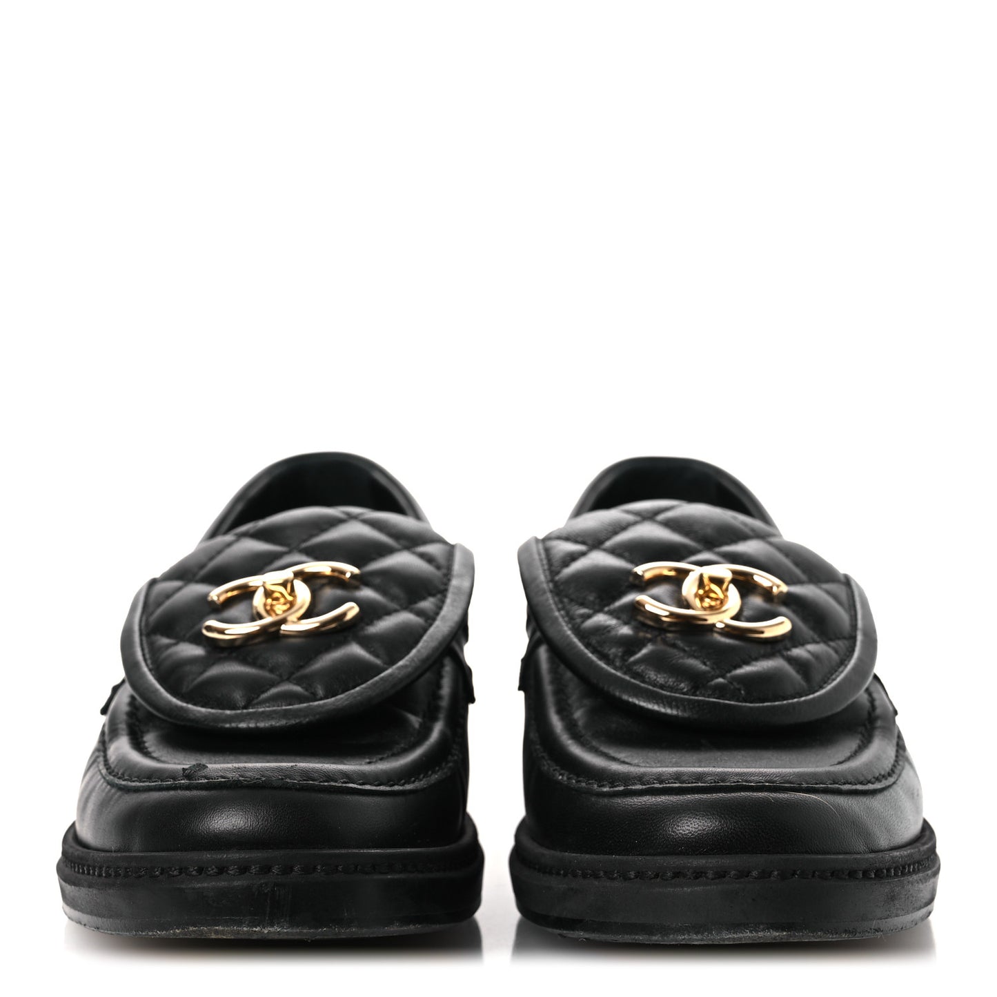 Lambskin Quilted CC Turnlock Loafers 37 Black 37 Black