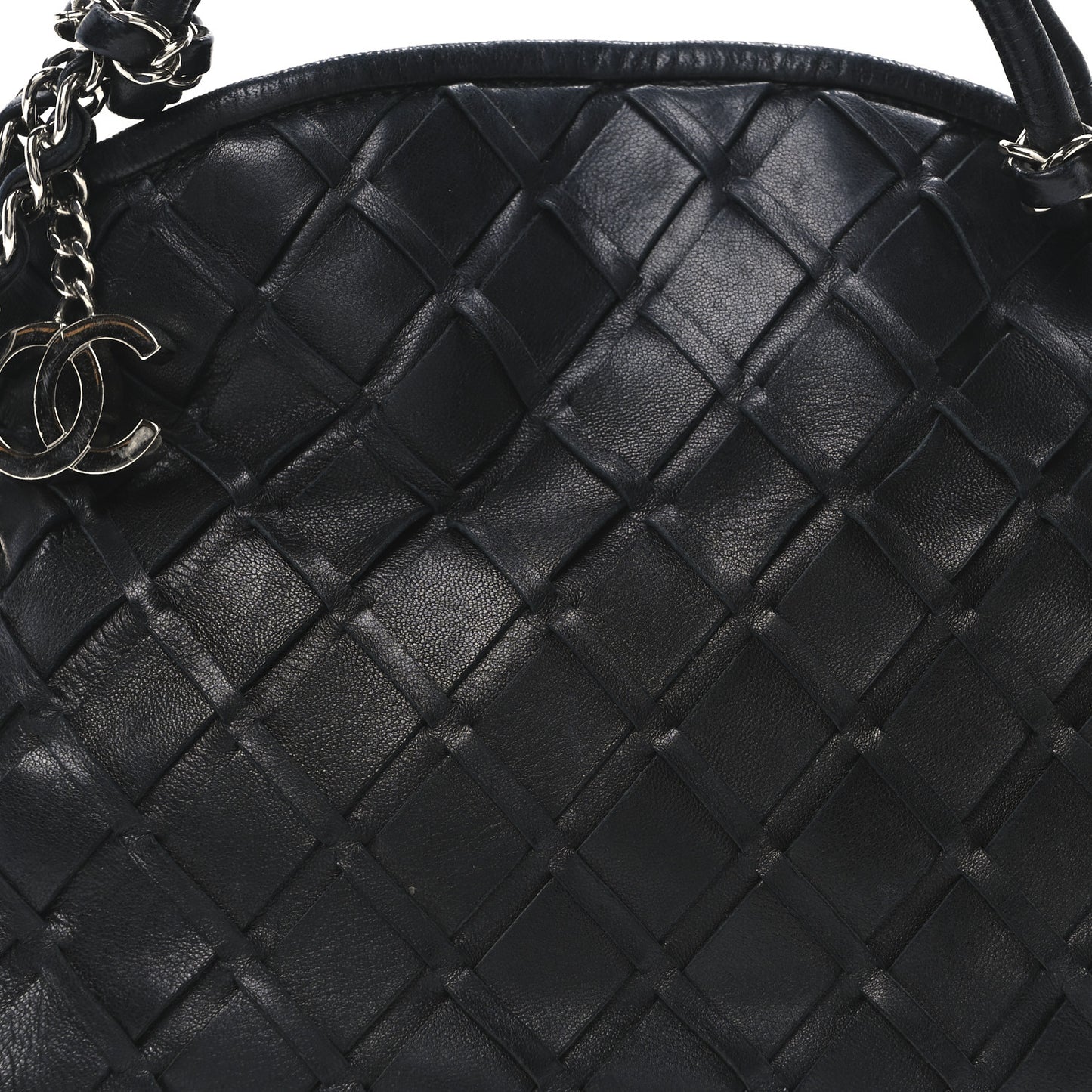 Lambskin Woven Small Ultimate Soft Sombrero Hobo Black