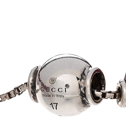 Gucci Sterling Silver Wood San Valentino Bead Adjustable Bracelet Red 3 of 4