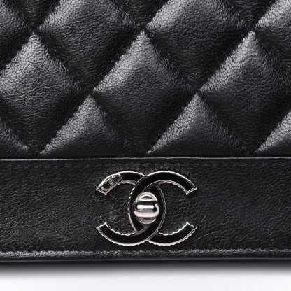 Chanel Sheepskin Quilted Mademoiselle Vintage Flap Wallet Black 14 of 14