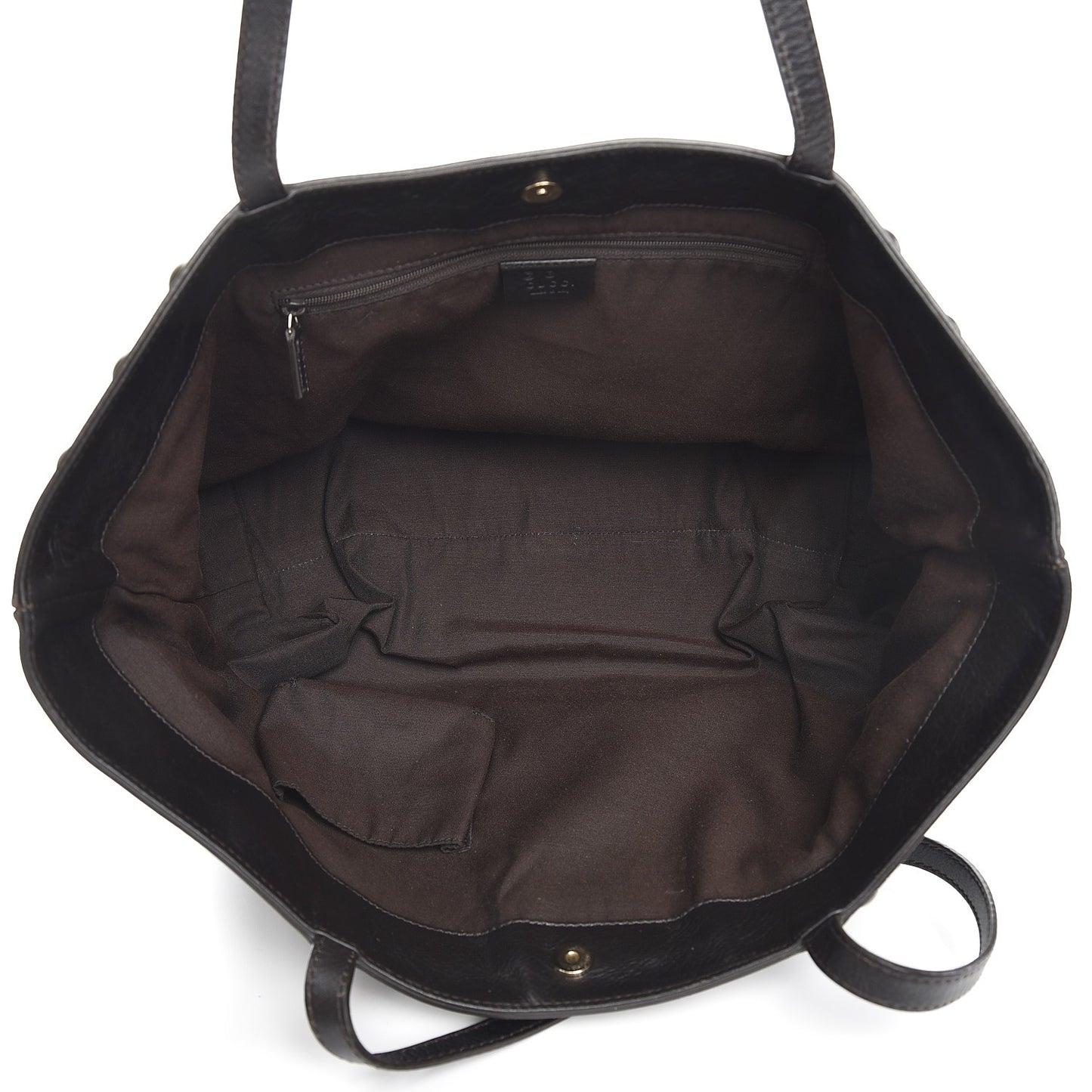 Calfskin Horsebit Embossed Medium Babouska Shopping Tote Dark Brown