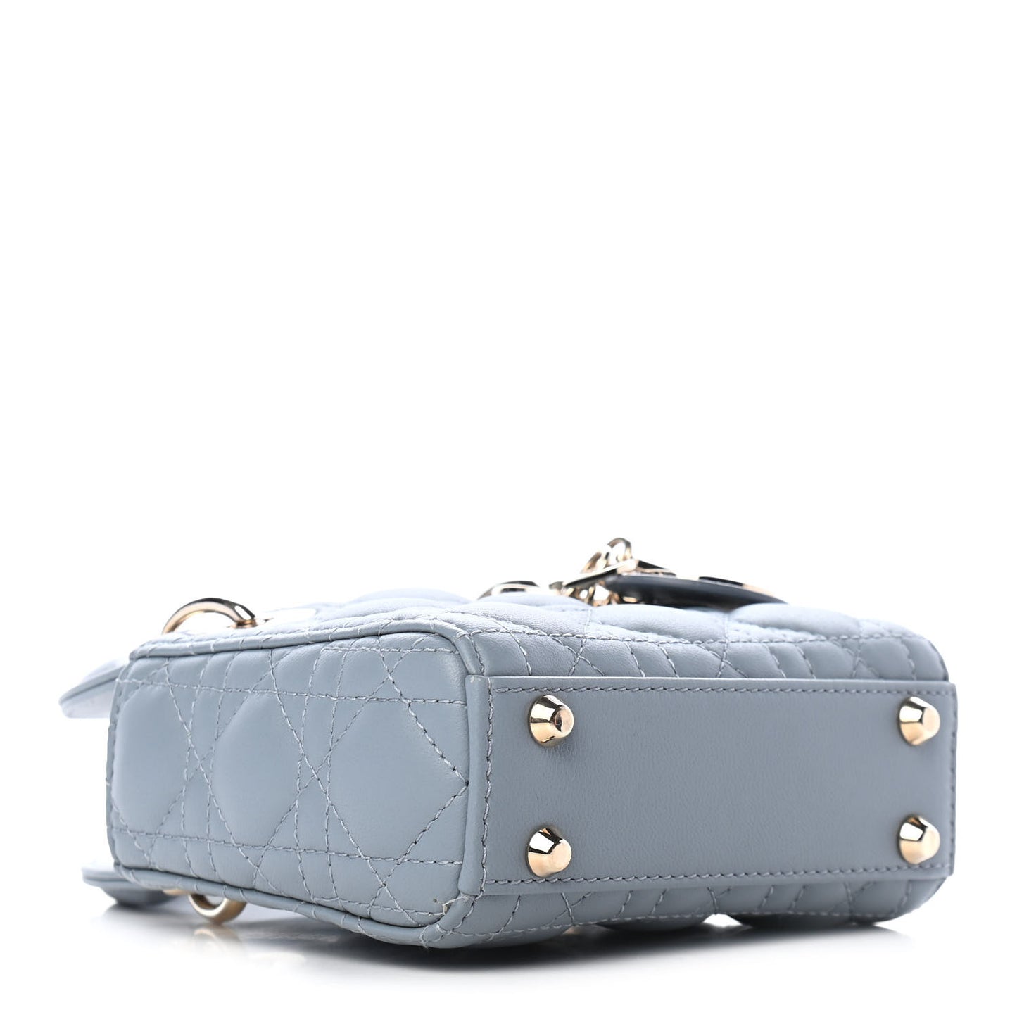 Lambskin Cannage Micro Lady Dior Cloud Blue