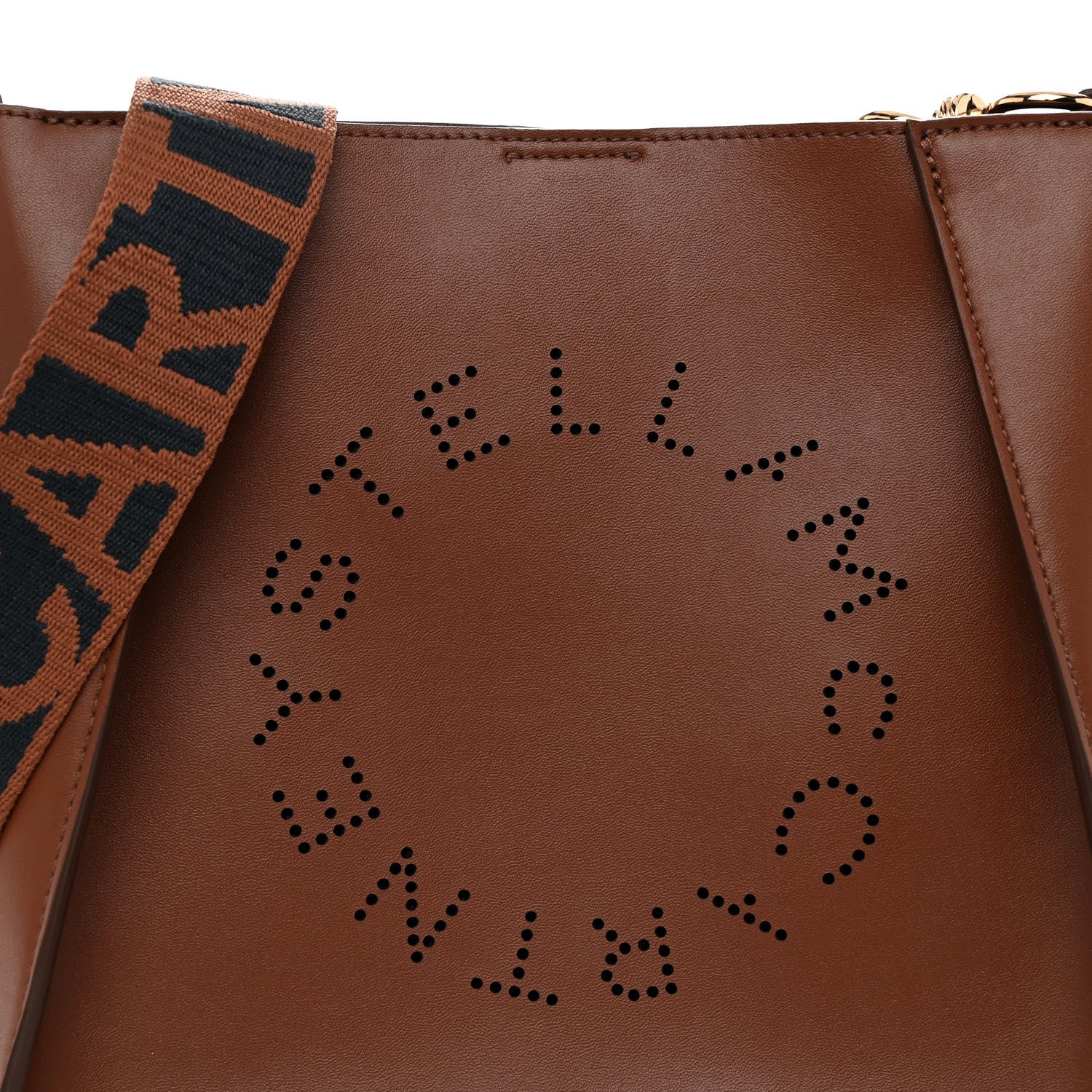 Stella McCartney Eco Alter Nappa Perforated Logo Mini Crossbody Cinnamon 7 of 10