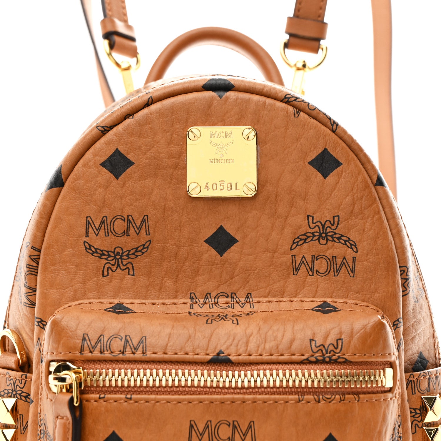 MCM Visetos Side Stud X-Mini Stark Backpack Cognac 1845966 – FASHIONPHILE