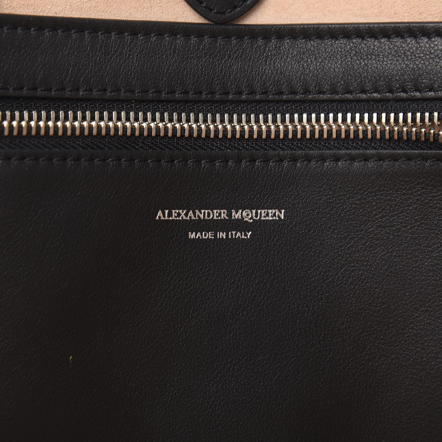 Alexander McQueen Pebbled Calfskin Shopper Tote Petal Black 5 of 9