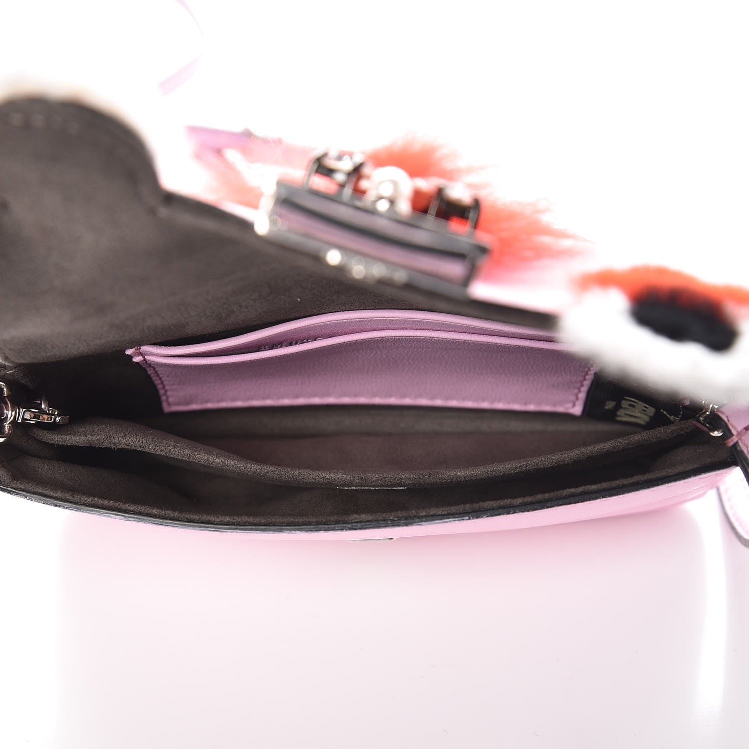 Fendi Nappa Rabbit Fox Fur Micro Buggie Baguette Lavanda 5 of 7