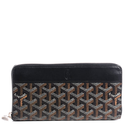 Goyard Goyardine Matignon Zip Around GM Wallet Black 1 of 9