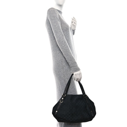 Gucci Nylon Monogram Medium Abbey Shoulder Bag Black 2 of 10
