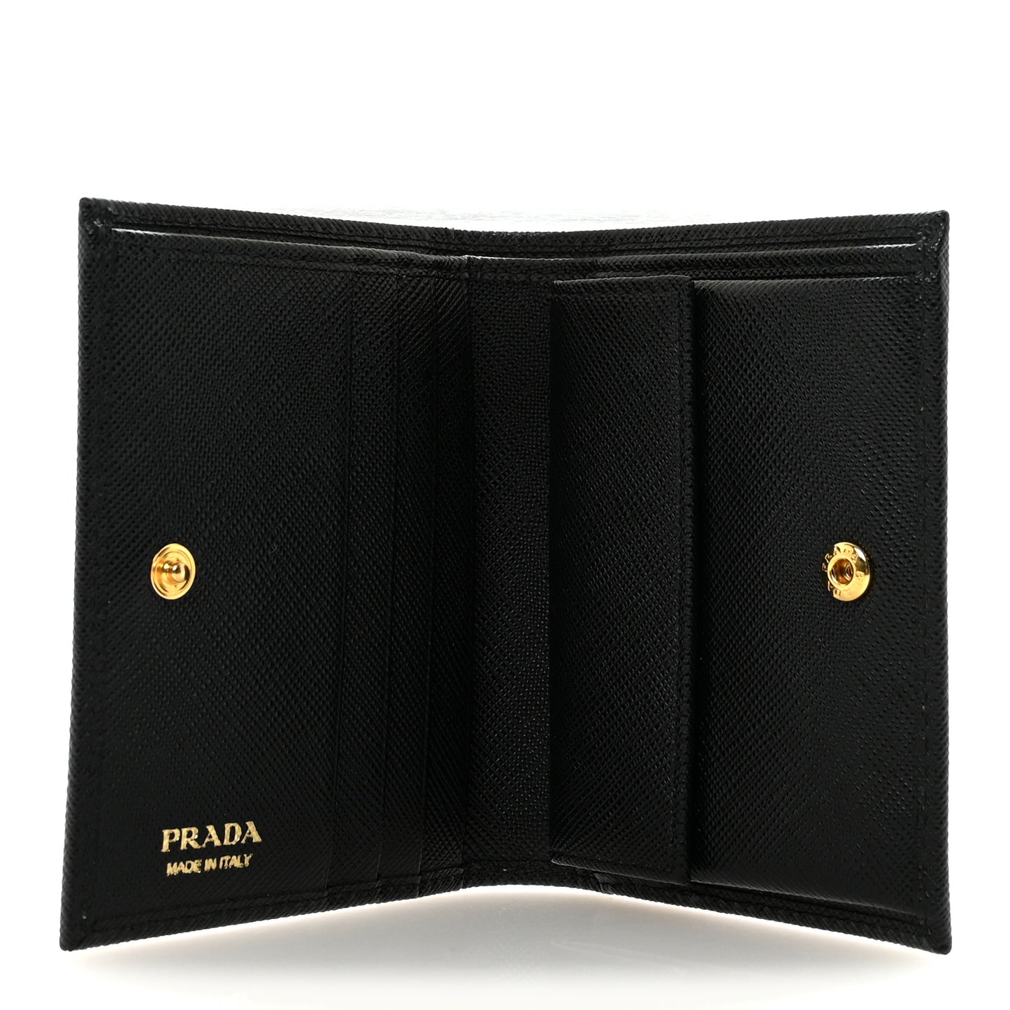 Saffiano Metal Bi-Fold Wallet  Black