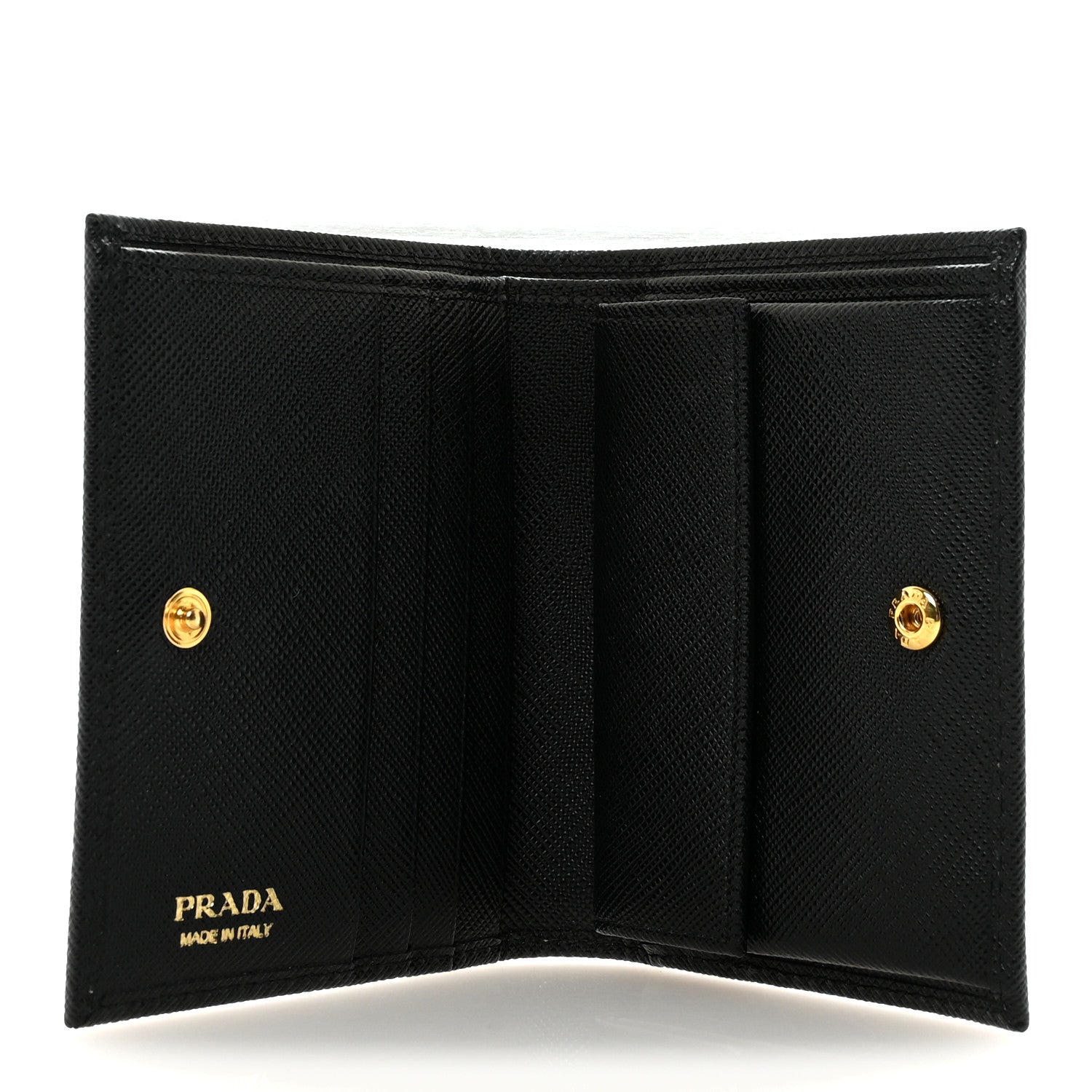 Prada Saffiano Metal Bi-Fold Wallet  Black 5 of 7