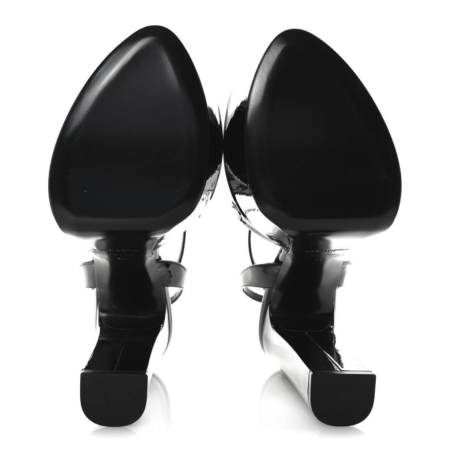 Patent Jodie 95 Platform Sandals 40 Black