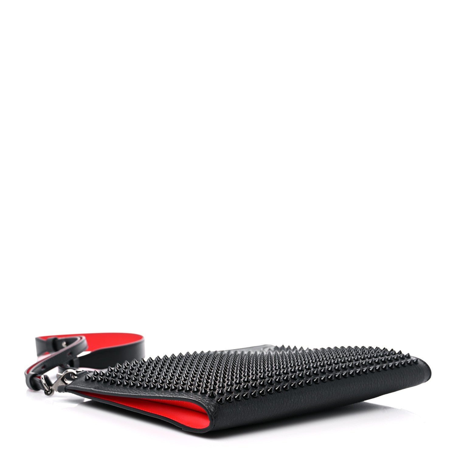 Christian Louboutin Calfskin Studded Skypouch Crossbody Clutch Black 4 of 9