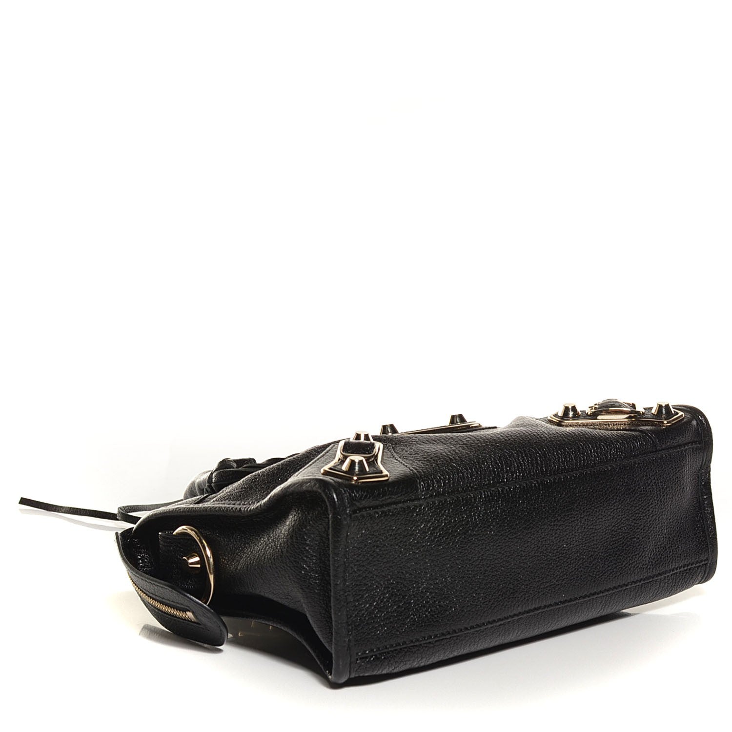 Balenciaga Chevre Gold Metallic Edge Hardware Mini City Black 4 of 12