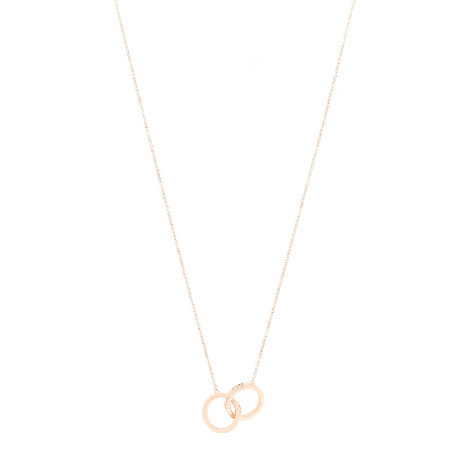 Tiffany 18K Rose Gold 1837 Interlocking Circles Pendant Necklace 1 of 6