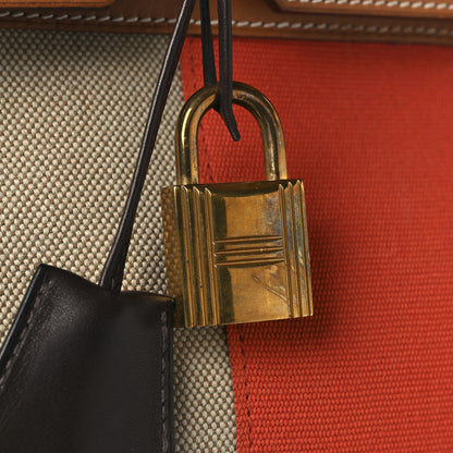 Hermes Toile Natural Barenia Flag HAC Birkin 40 Fauve Paprika 8 of 16