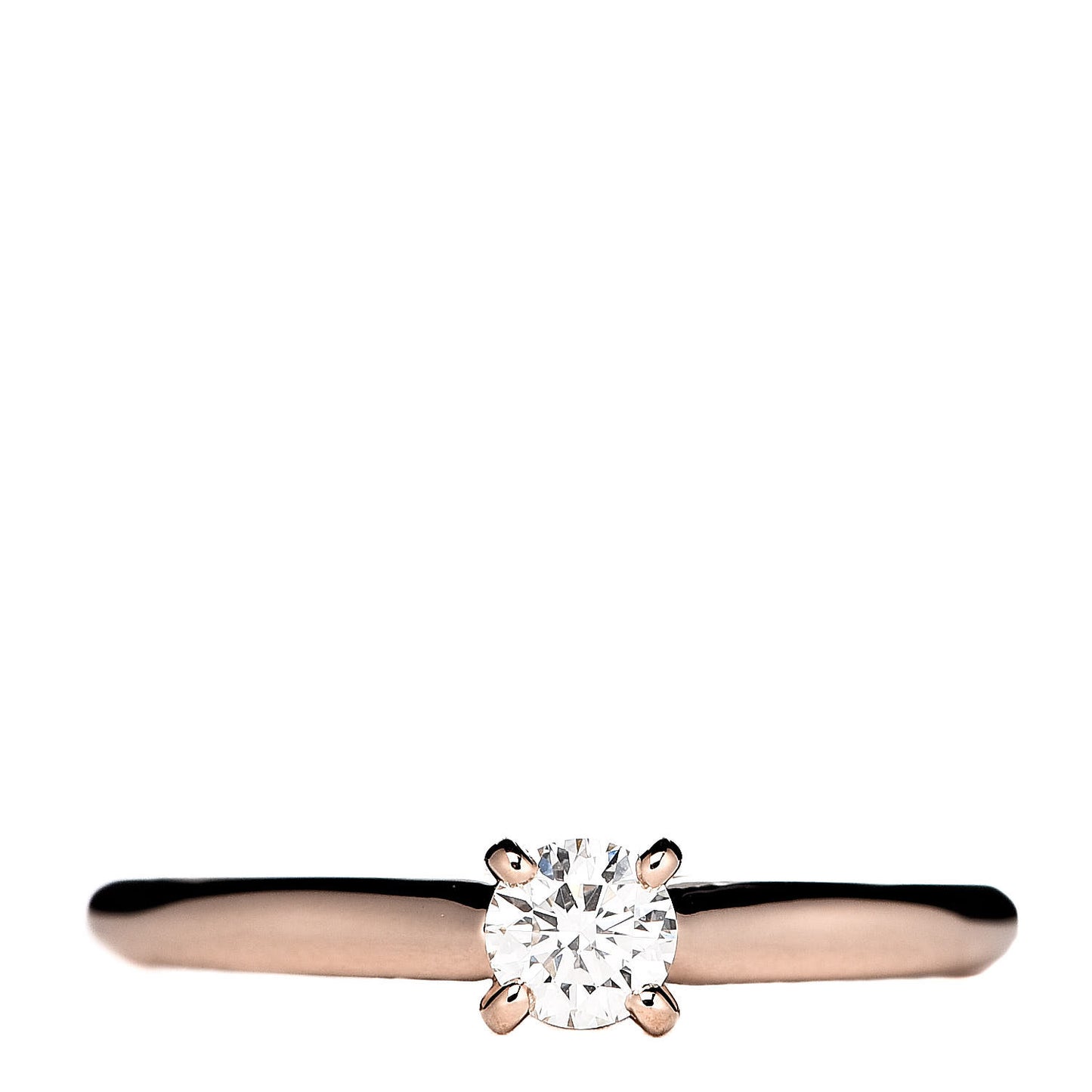 18K Pink Gold Diamond .19ct Solitaire Engagement Ring 49 4.75