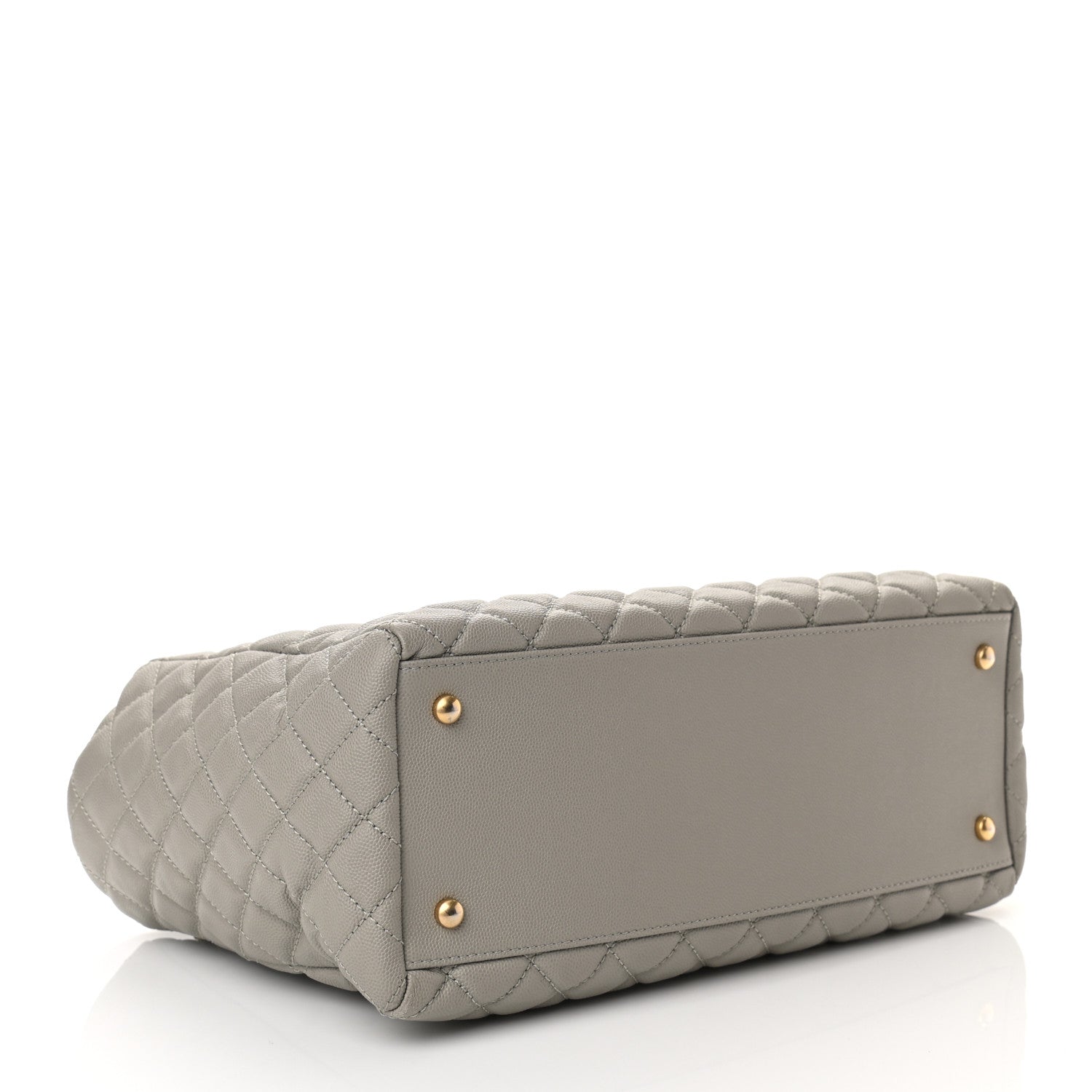 Chanel Caviar Quilted Coco Handle Shopping Tote Grey 4 of 12