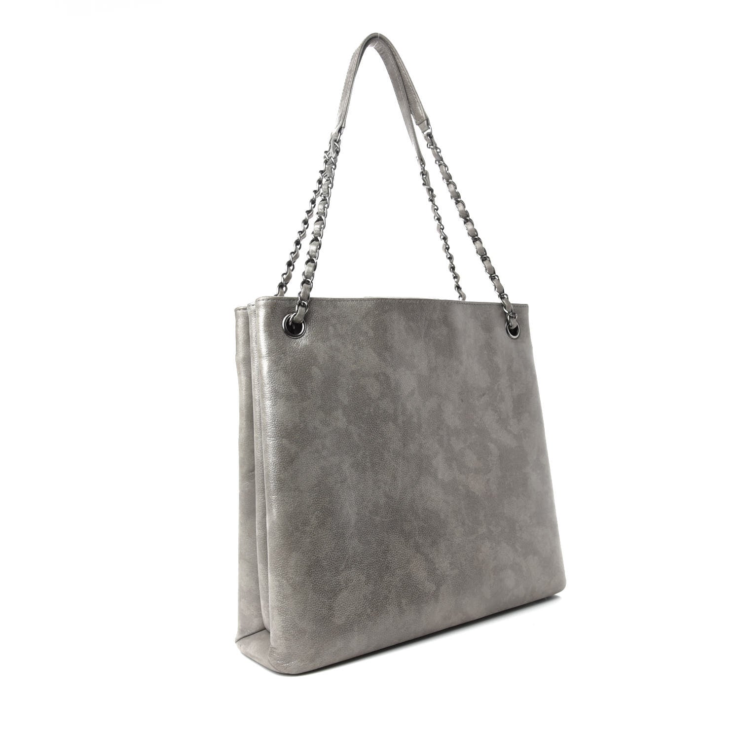 Chanel Iridescent Calfskin CC North South Large Shopping Tote Silver 3 of 11