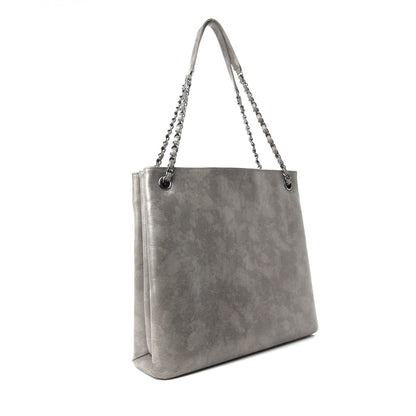 Chanel Iridescent Calfskin CC North South Large Shopping Tote Silver 3 of 11