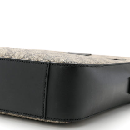 Gucci GG Supreme Monogram Flat Messenger Bag Beige Black New Acero 10 of 10