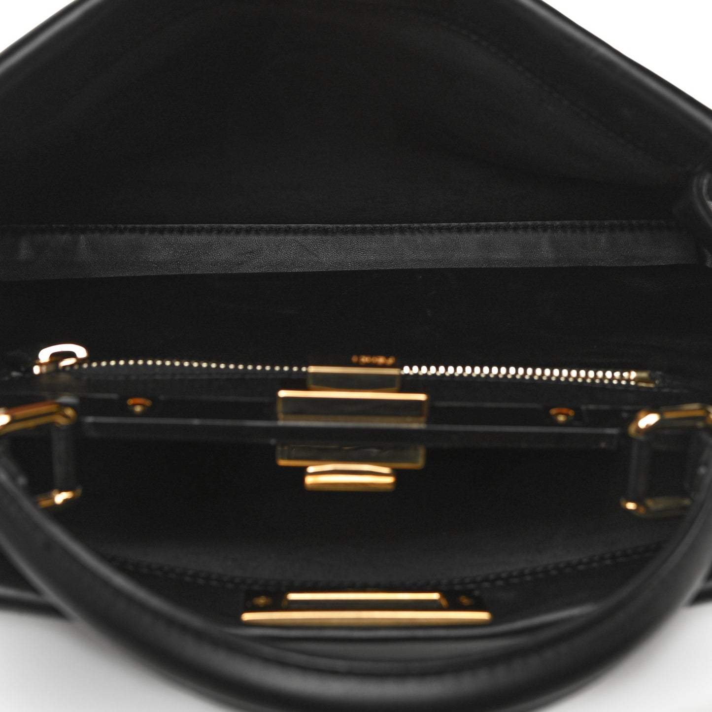 Vitello Seta Shiny Nappa Medium Peekaboo Iconic Satchel Black