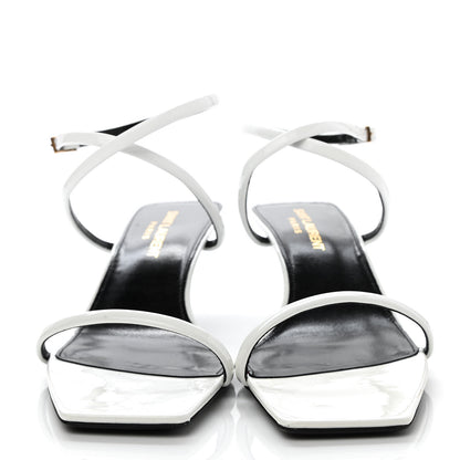 Saint Laurent Calfskin Patent Nuit 55 Sandals 37 Bright White 2 of 9