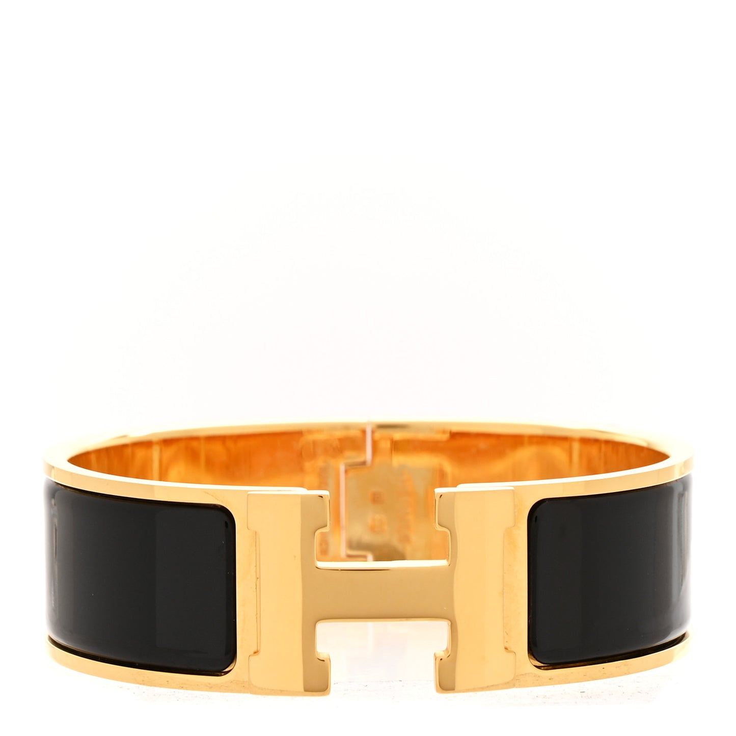 Enamel Wide Clic Clac H Bracelet PM Black
