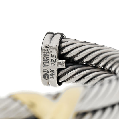 David Yurman Sterling Silver 14K Yellow Gold 10mm Double X Cable Bracelet 3 of 3