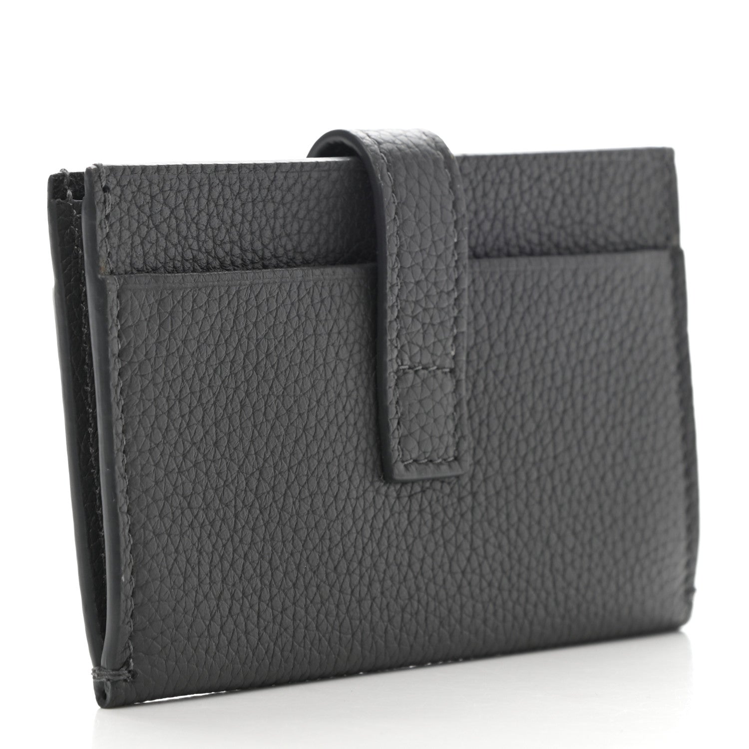 Saint Laurent Grained Calfskin Sac De Jour Souple Card Case Grey 3 of 7
