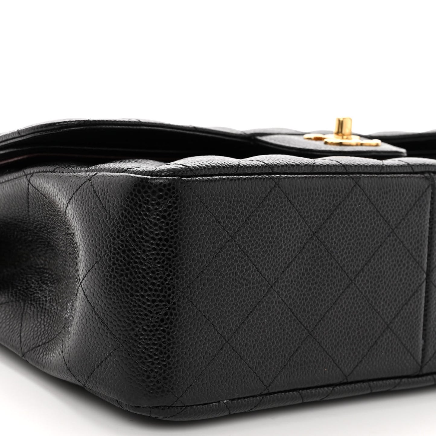 Caviar Quilted Jumbo Double Flap Black