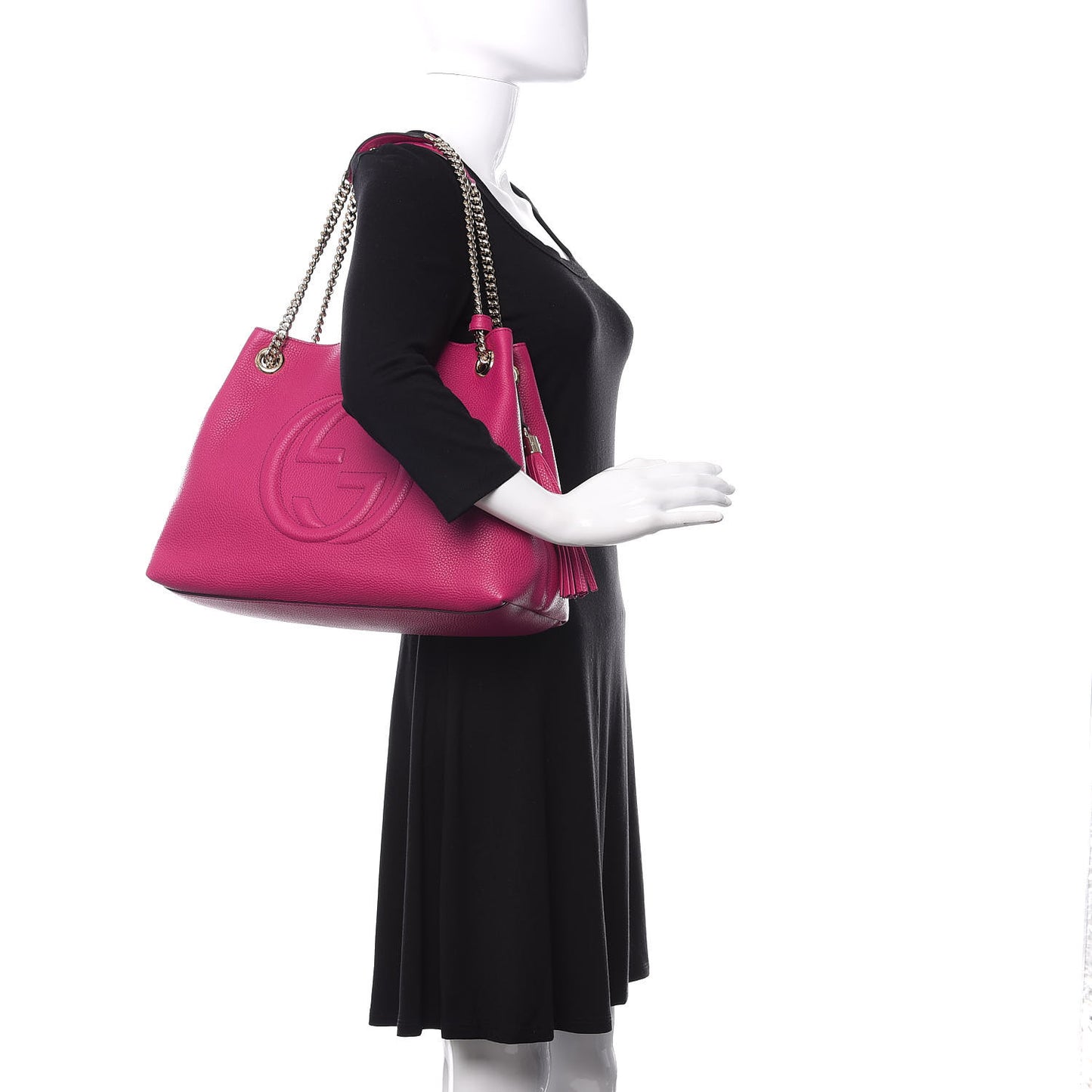 Cellarius Calfskin Medium Soho Chain Shoulder Bag Bright Bouganville