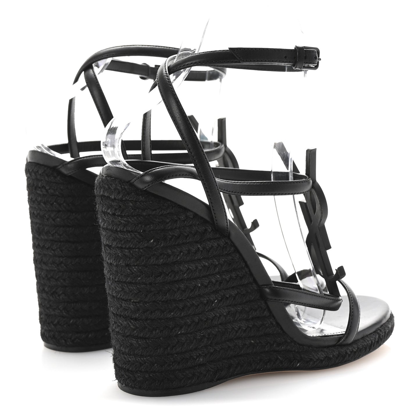 Calfskin Cassandra Espadrille 105 Wedges 37 Black